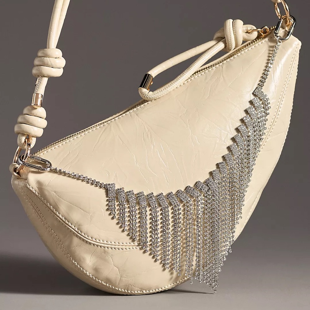 Anthropologie | Crystal Fringe Bag Charm | NWT - Picture 1 of 4